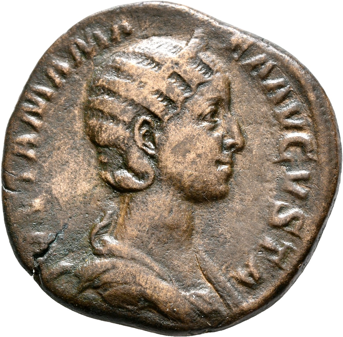 RIC IV Severus Alexander 683 Severus Alexander obverse, Bust of Julia Mamaea, diademed, draped, right