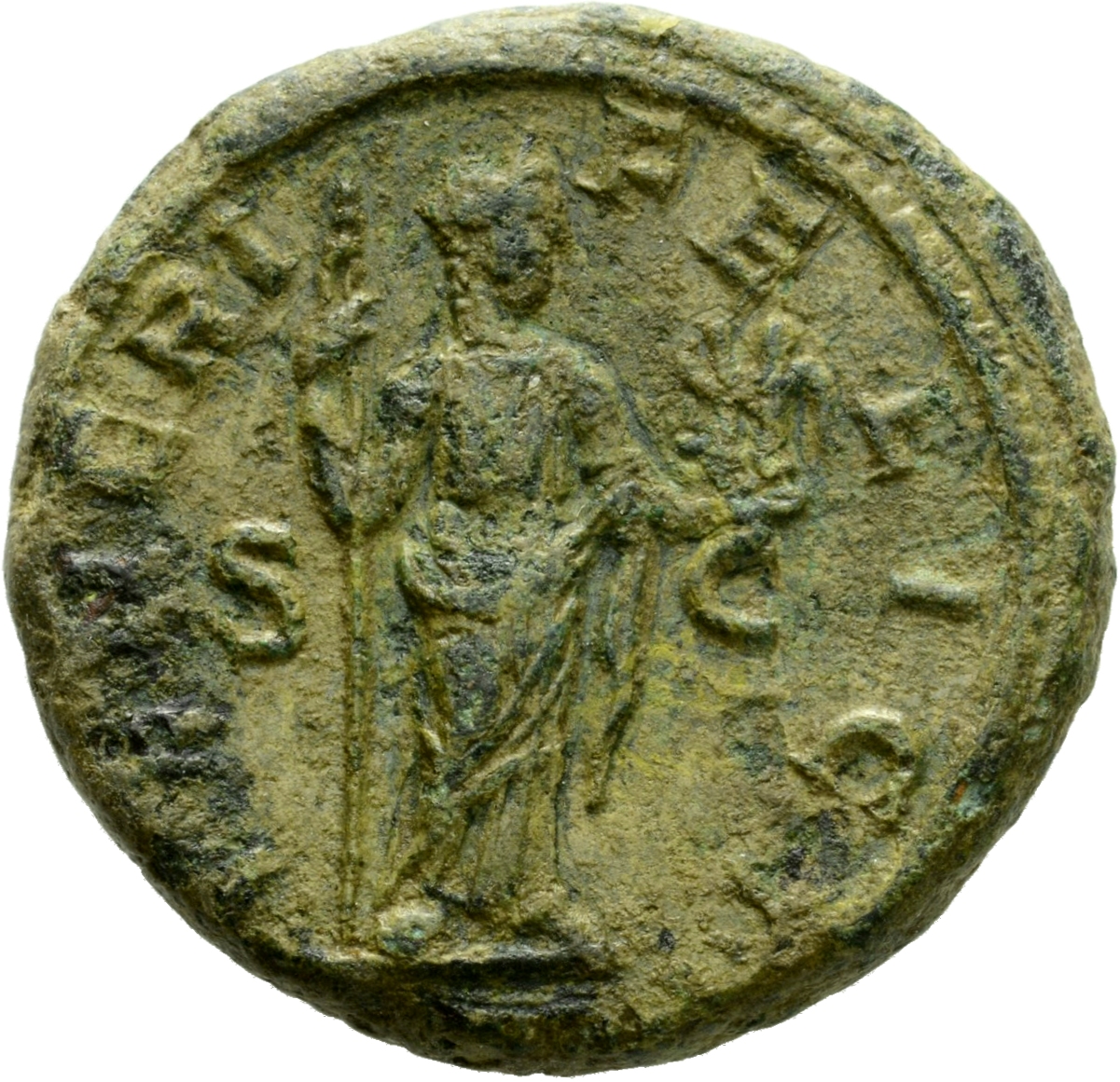 RIC IV Severus Alexander 695 Severus Alexander reverse, Venus, draped, standing right, holding sceptre in right hand and C...