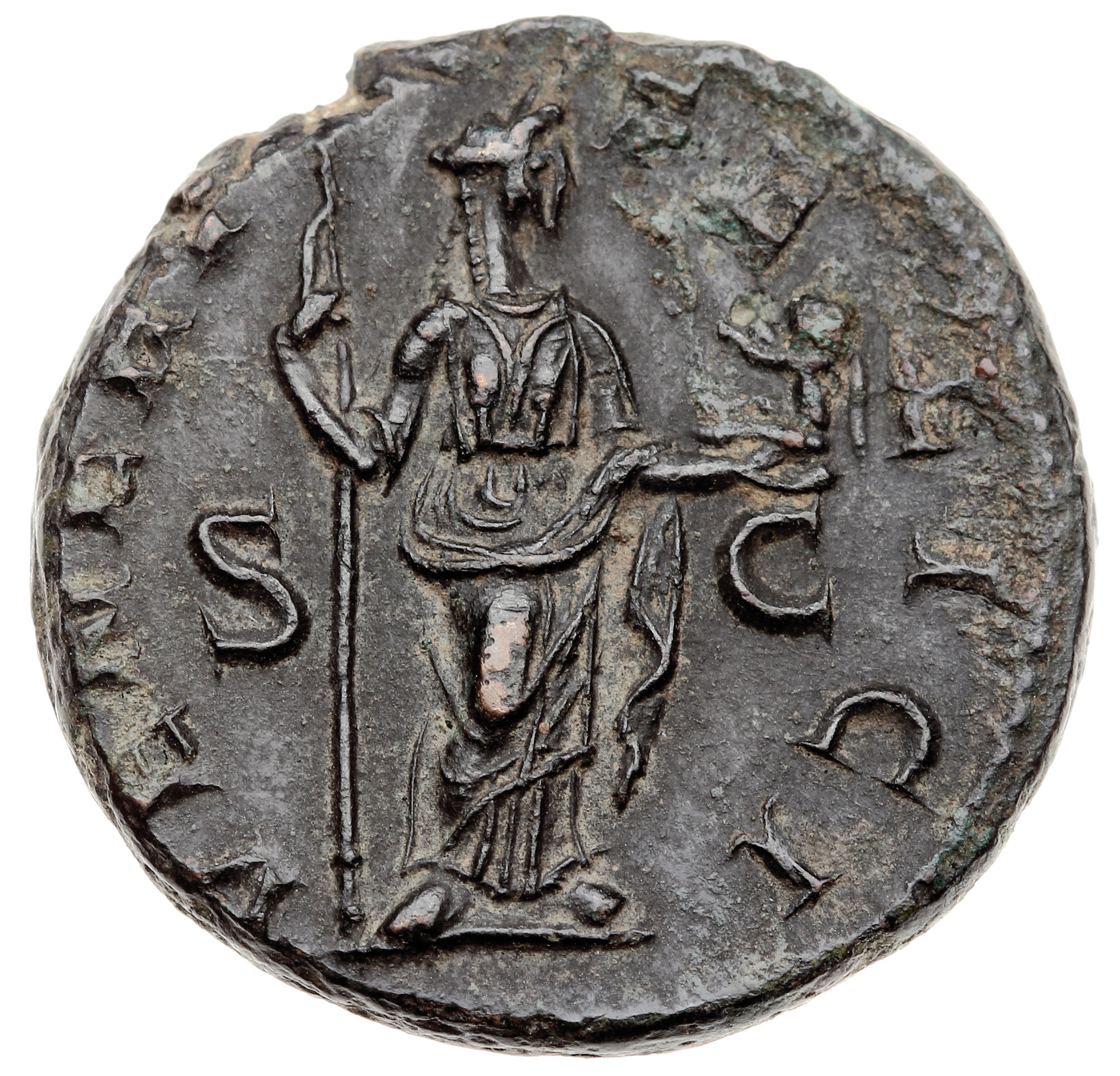 RIC IV Severus Alexander 695 Severus Alexander reverse, Venus, draped, standing right, holding sceptre in right hand and C...
