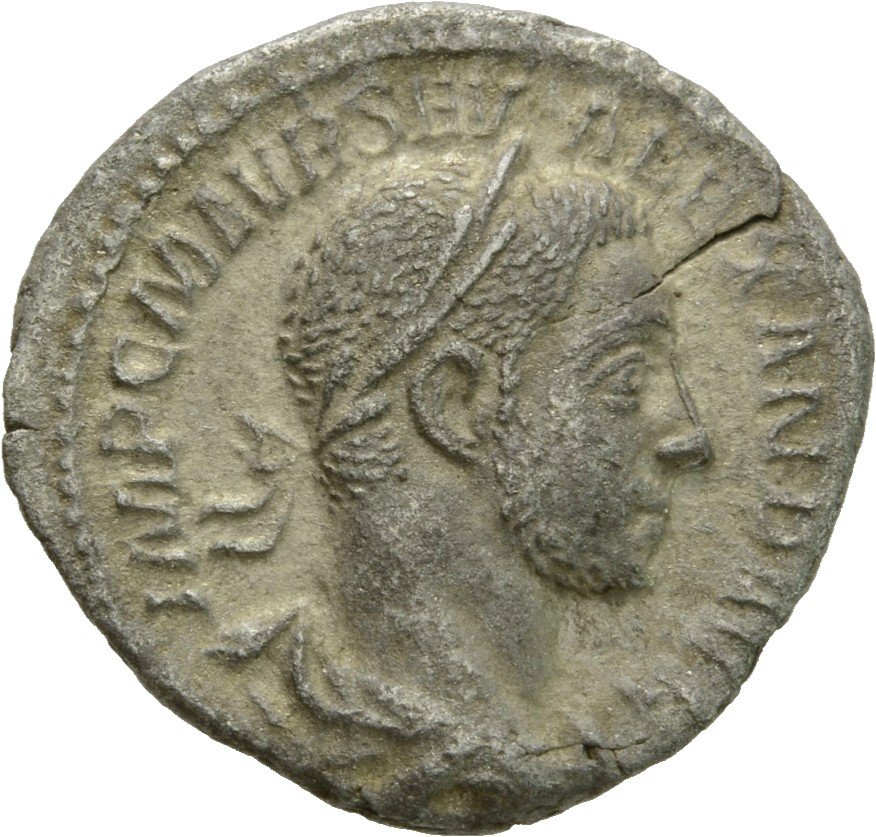 RIC IV Severus Alexander 70 Severus Alexander obverse, Bust of Severus Alexander, laureate, draped, right