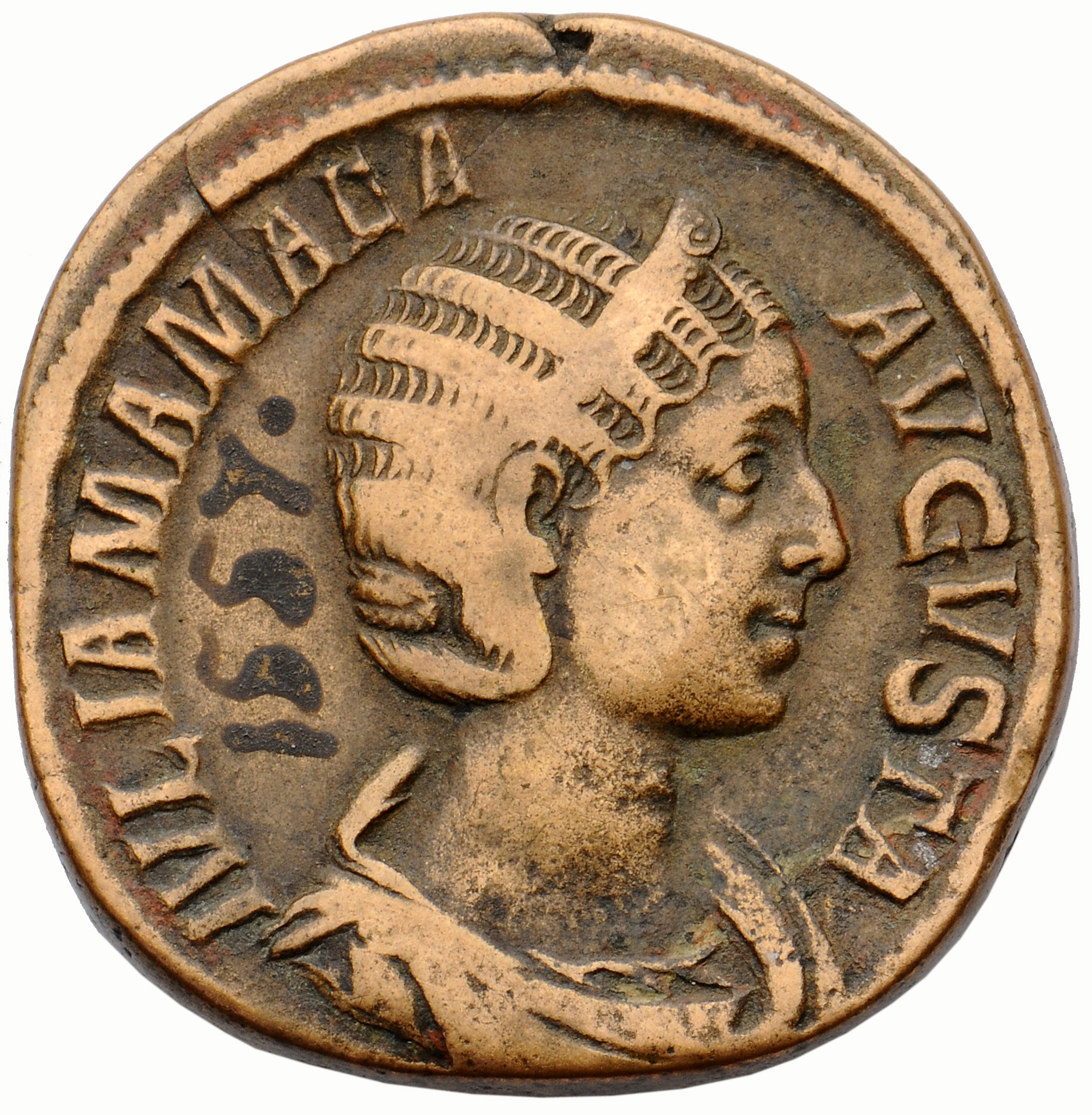 RIC IV Severus Alexander 701 Severus Alexander obverse, Bust of Julia Mamaea, diademed, draped, right