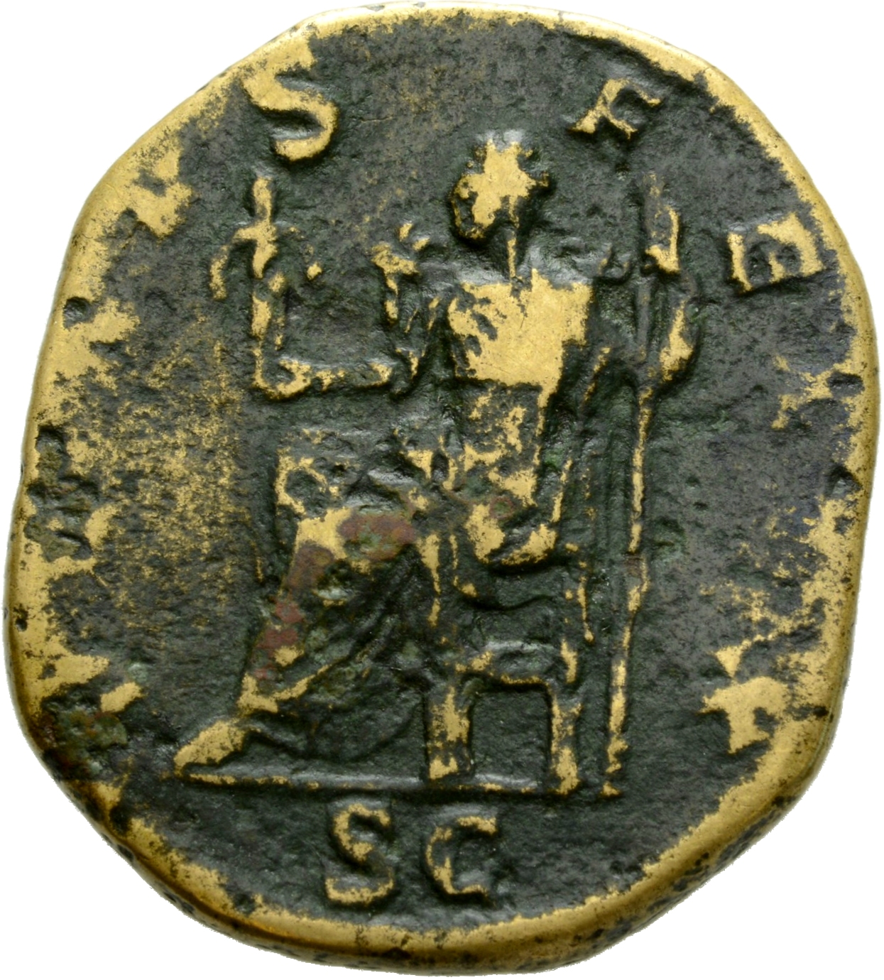 RIC IV Severus Alexander 701 Severus Alexander reverse, Venus, draped, seated left, holding statuette in right hand and sc...