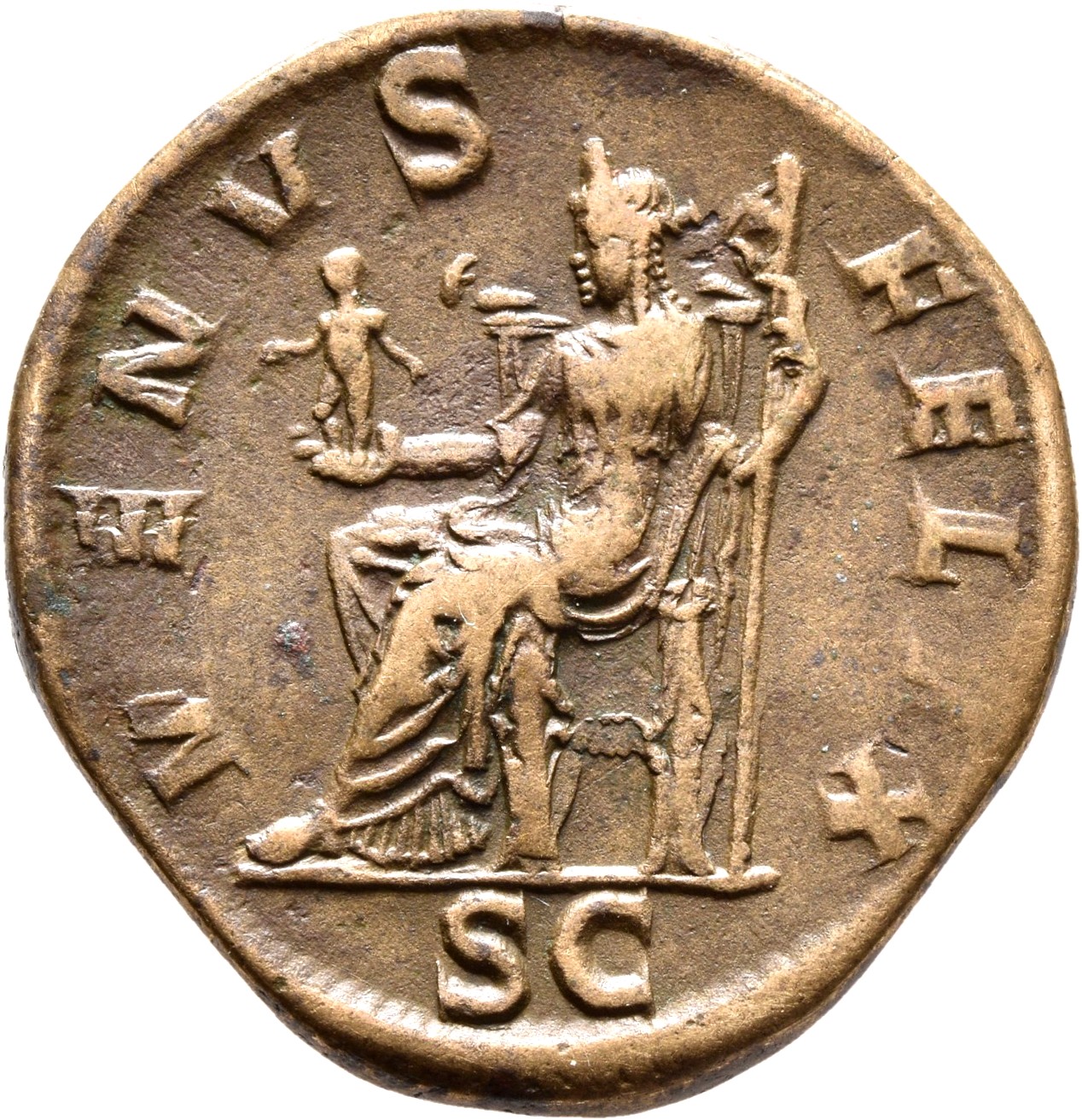 RIC IV Severus Alexander 701 Severus Alexander reverse, Venus, draped, seated left, holding statuette in right hand and sc...