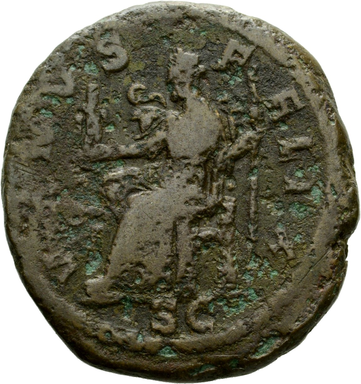 RIC IV Severus Alexander 703 Severus Alexander reverse, Venus, draped, seated left, holding statuette in right hand and sc...