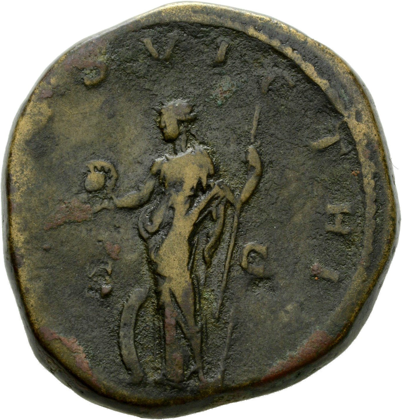 RIC IV Severus Alexander 705 Severus Alexander reverse, Venus, draped, standing left, holding helmet in right hand and sce...