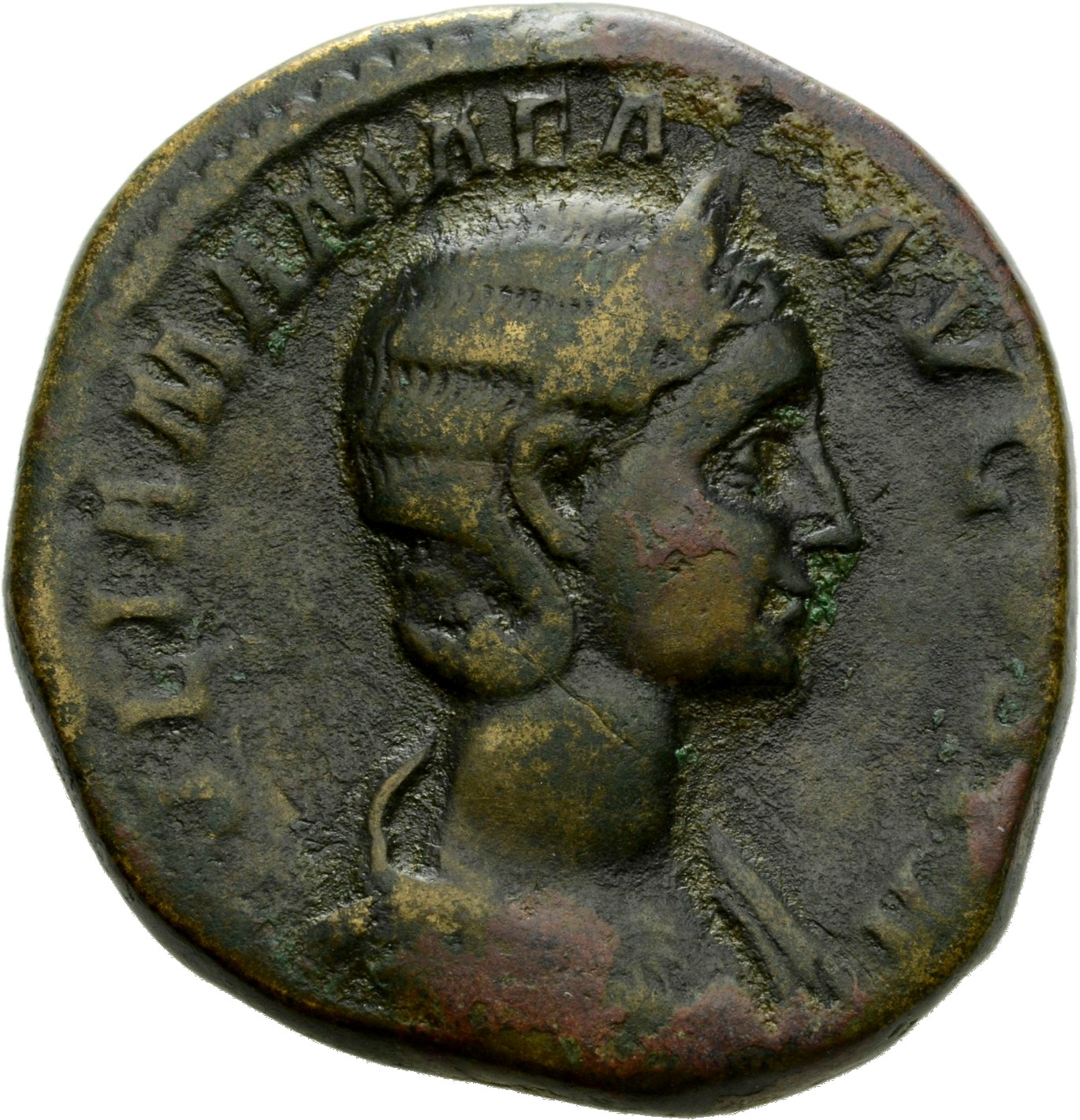 RIC IV Severus Alexander 705 Severus Alexander obverse, Bust of Julia Mamaea, diademed, draped, right