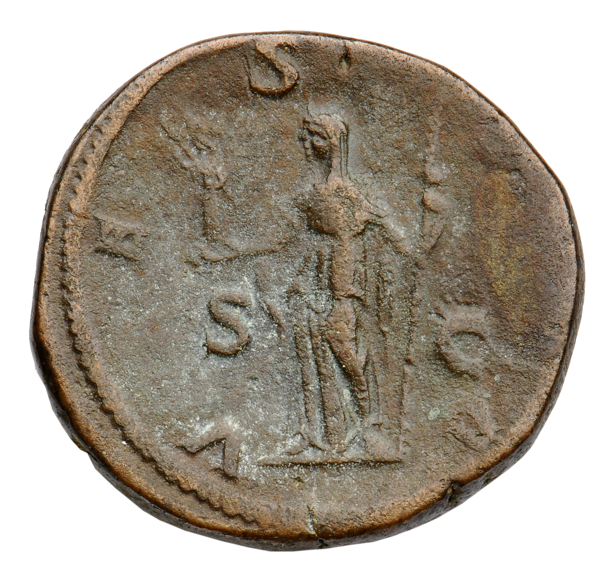 RIC IV Severus Alexander 708 Severus Alexander reverse, Vesta, draped, standing left, holding palladium in right hand and ...