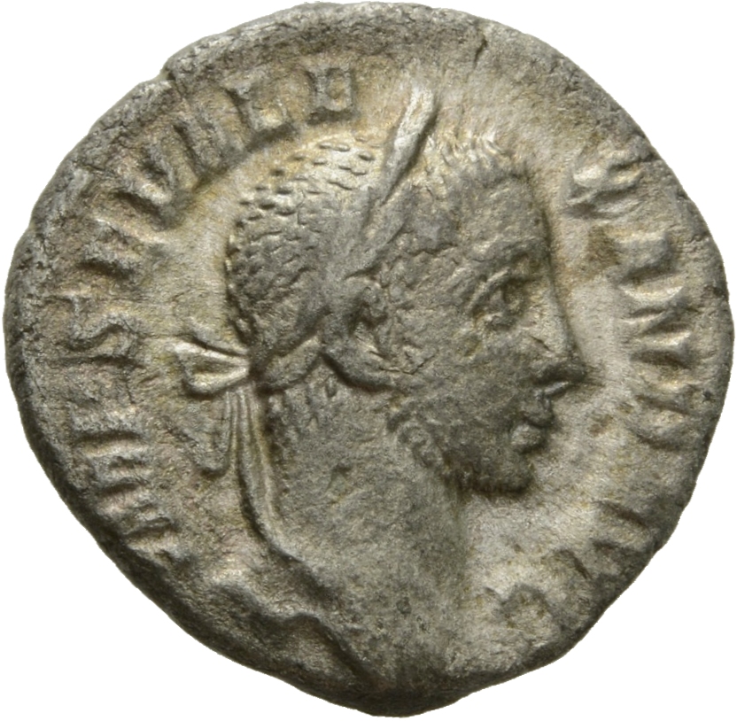 RIC IV Severus Alexander 83a Severus Alexander obverse, Head of Severus Alexander, laureate, right