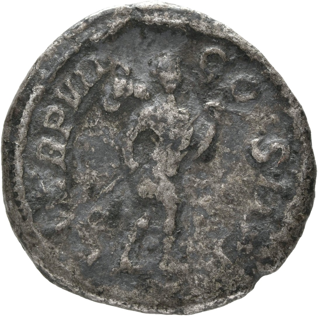 RIC IV Severus Alexander 85 Severus Alexander reverse, Severus Alexander (dressed as Romulus?), bare-headed, in military a...