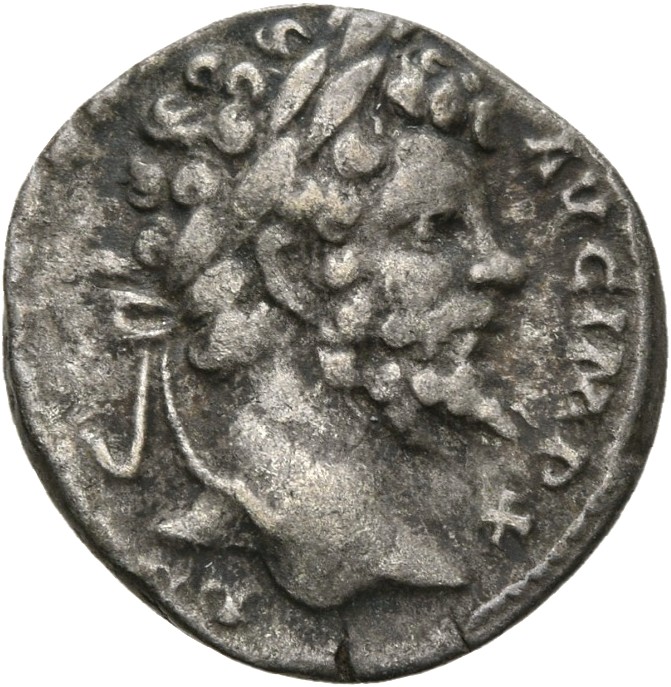 RIC IV Septimius Severus 113 Septimius Severus obverse — Head of Septimius Severus, laureate, right