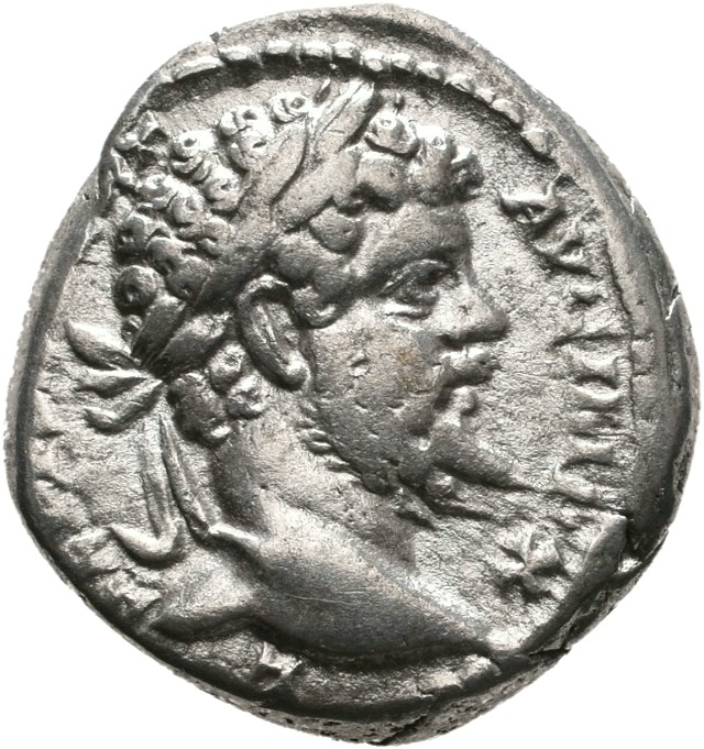 RIC IV Septimius Severus 117 Septimius Severus obverse — Head of Septimius Severus, laureate, right
