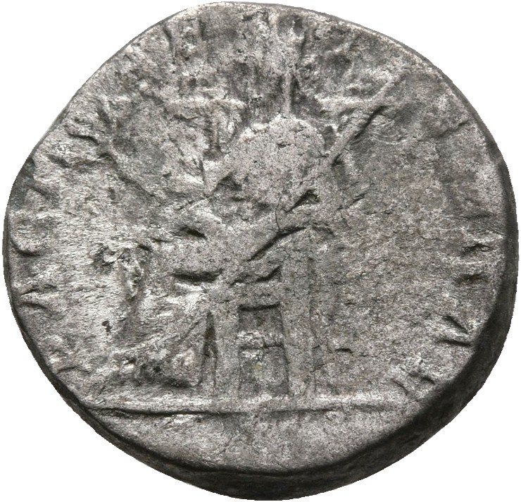 RIC IV Septimius Severus 118 Septimius Severus reverse, Pax, draped, seated left, holding branch in extended right hand an...