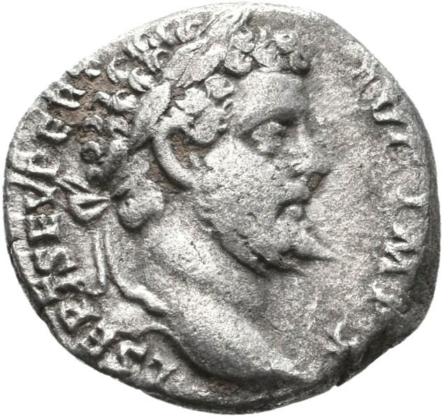 RIC IV Septimius Severus 118 Septimius Severus obverse — Head of Septimius Severus, laureate, right