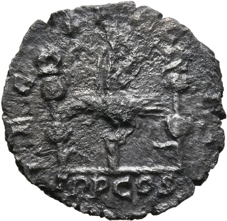 RIC IV Septimius Severus 12 Septimius Severus reverse, Legionary eagle, facing left, between two standards