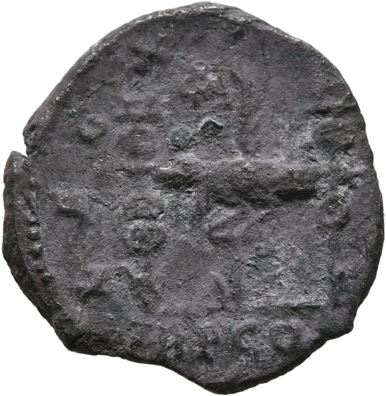 RIC IV Septimius Severus 12 Septimius Severus reverse, Legionary eagle, facing left, between two standards