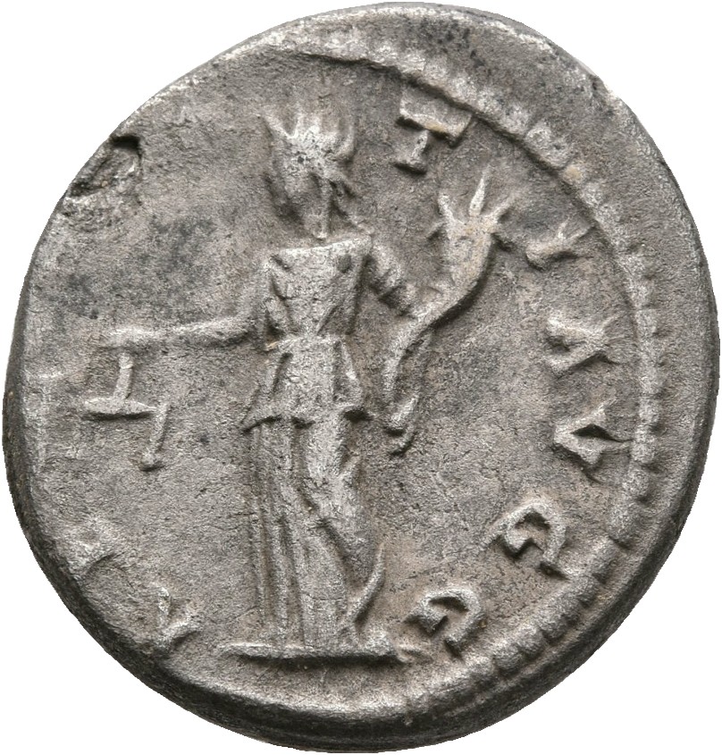 RIC IV Septimius Severus 122C Septimius Severus reverse, Aequitas, draped, standing left, holding scales in right hand and...