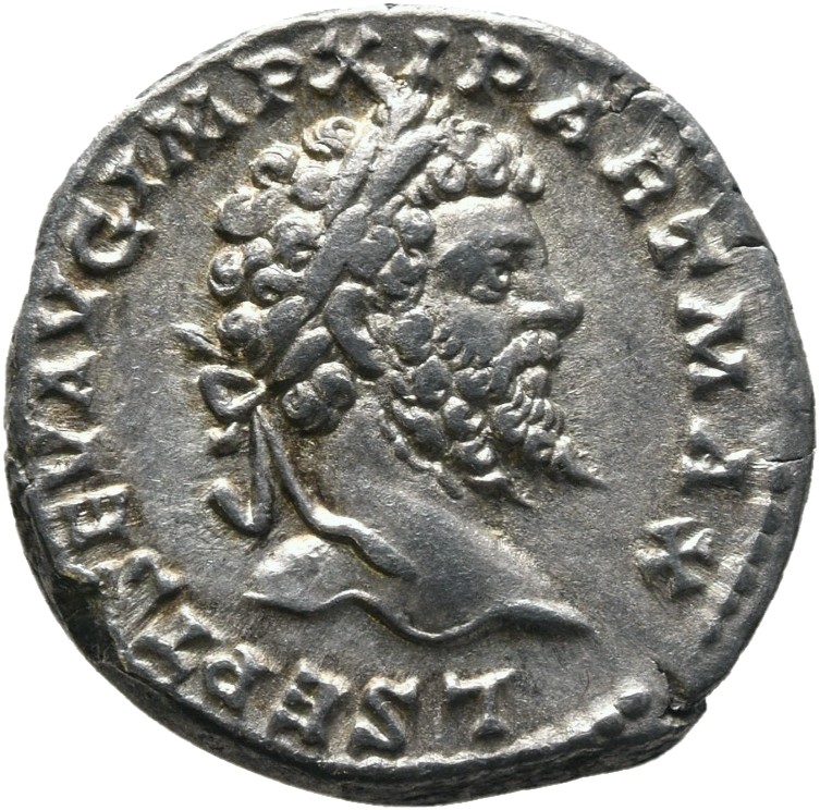 RIC IV Septimius Severus 122C Septimius Severus obverse, Head of Septimius Severus, laureate, right