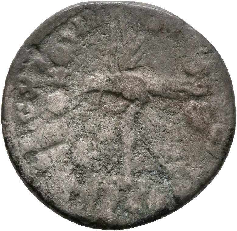 RIC IV Septimius Severus 13 Septimius Severus reverse, Legionary eagle, facing left, between two standards