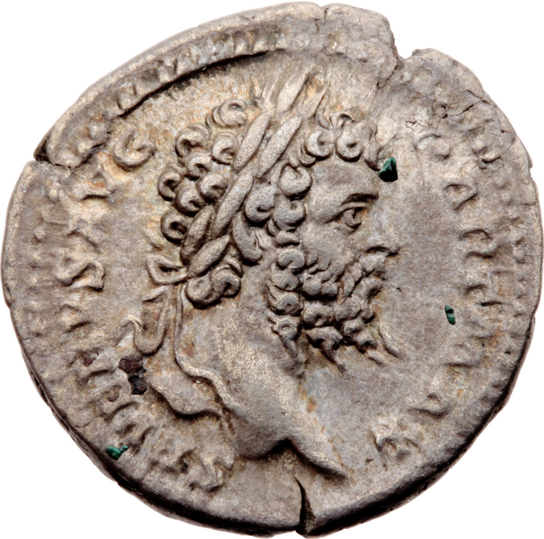 RIC IV Septimius Severus 150 Septimius Severus obverse, Head of Septimius Severus, laureate, right