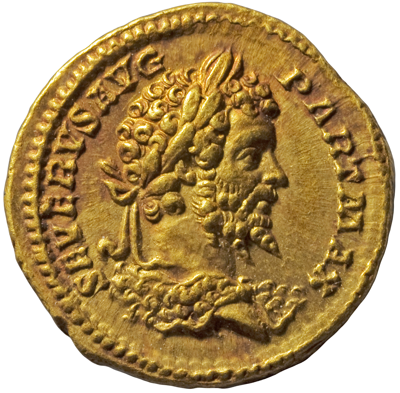 RIC IV Septimius Severus 155B Septimius Severus obverse, Bust of Septimius Severus, laureate, with aegis, right
