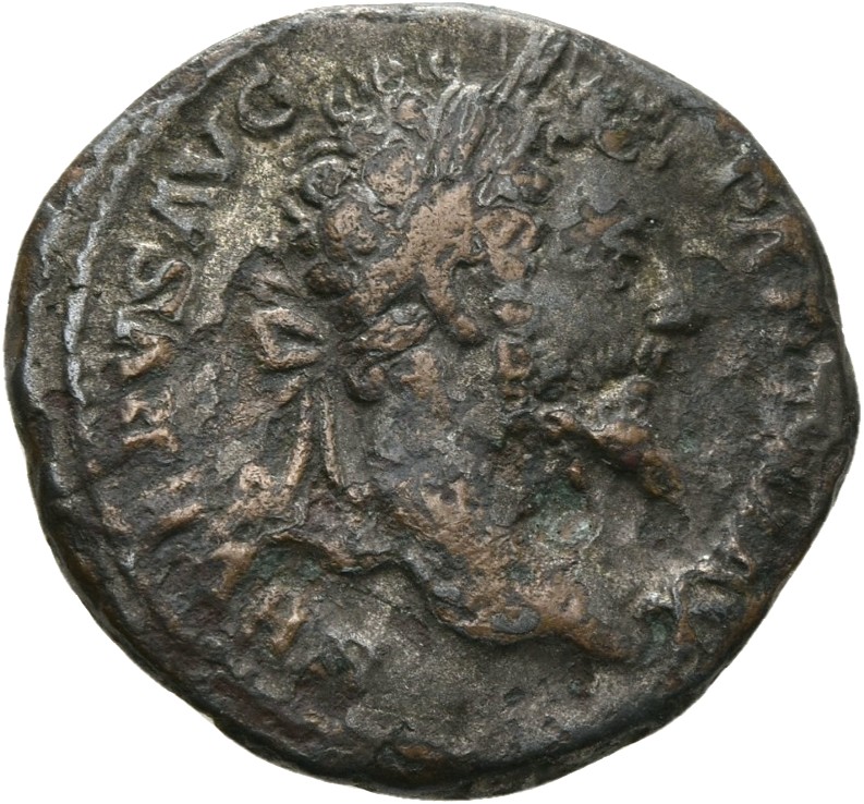RIC IV Septimius Severus 160 (denarius) Septimius Severus obverse, Head of Septimius Severus, laureate, right