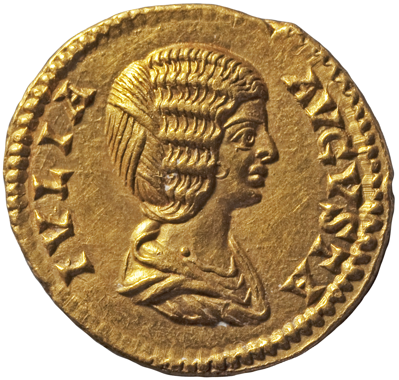 RIC IV Septimius Severus 161A (aureus) Septimius Severus reverse, Bust of Julia Domna, draped, right