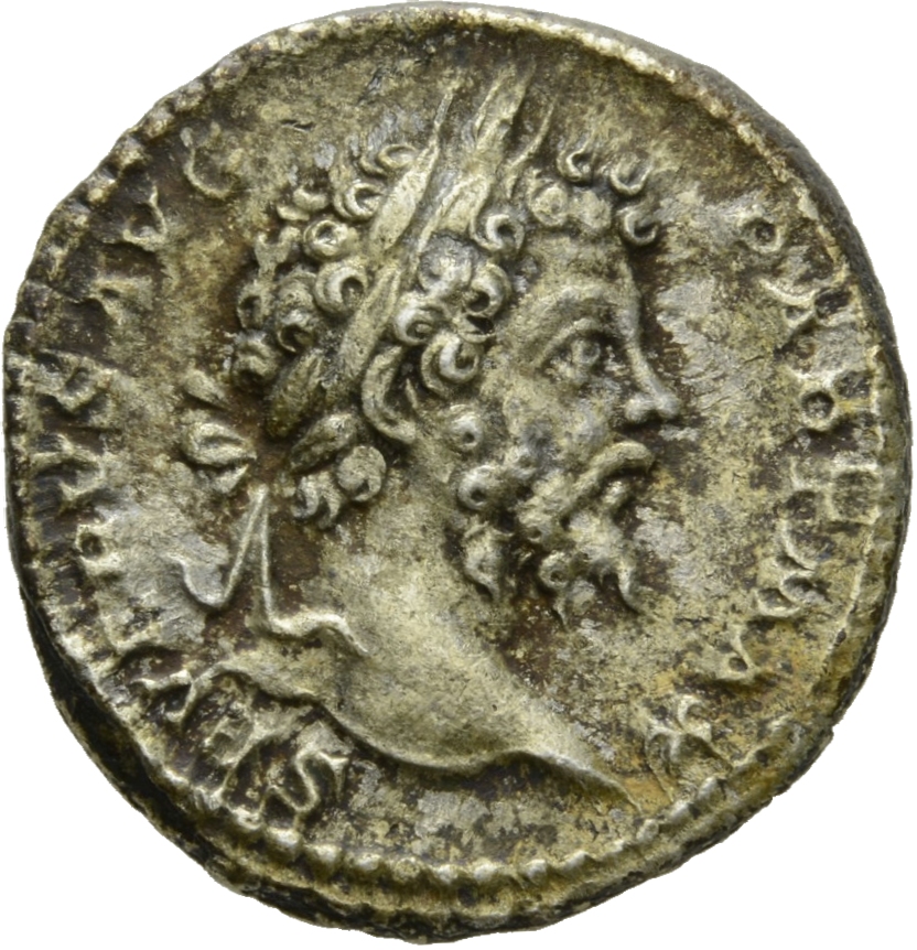 RIC IV Septimius Severus 166 Septimius Severus obverse, Head of Septimius Severus, laureate, right