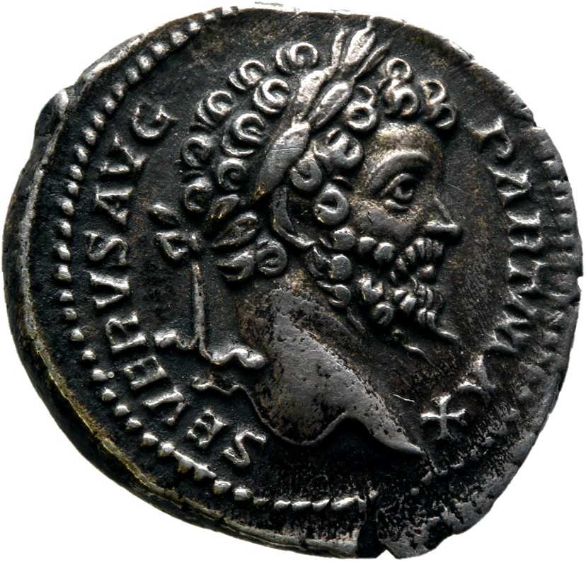 RIC IV Septimius Severus 171A (denarius) Septimius Severus obverse, Head of Septimius Severus, laureate, right