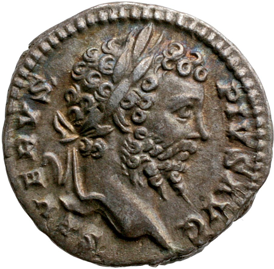 RIC IV Septimius Severus 176 Septimius Severus obverse, Head of Septimius Severus, laureate, right