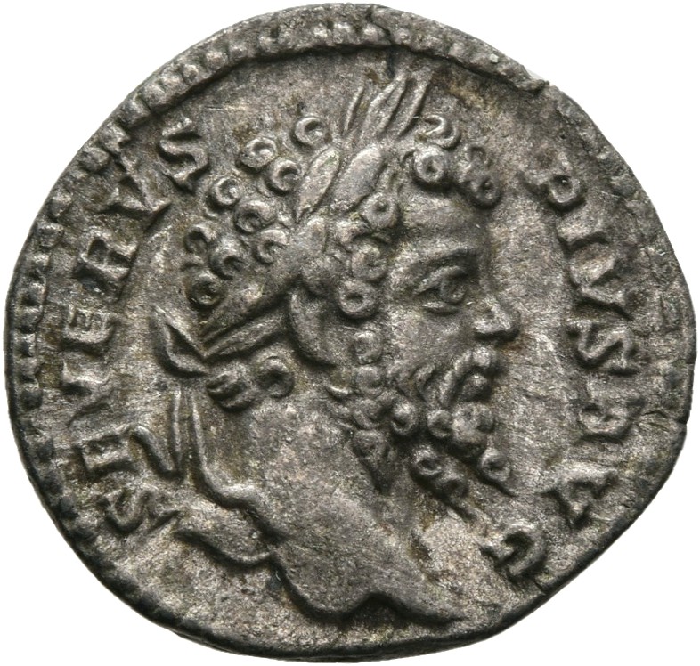 RIC IV Septimius Severus 176 Septimius Severus obverse, Head of Septimius Severus, laureate, right
