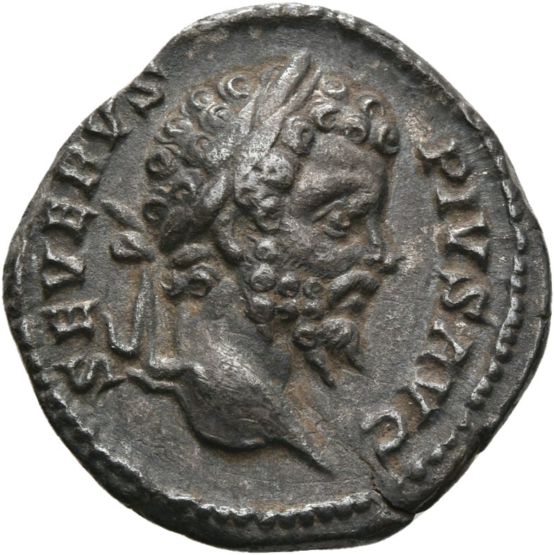 RIC IV Septimius Severus 184 Septimius Severus obverse, Head of Septimius Severus, laureate, right