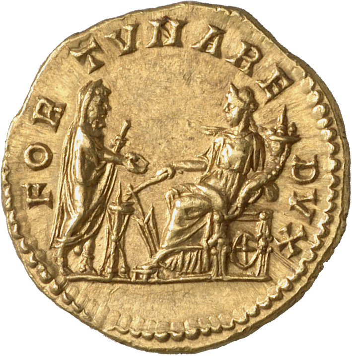 RIC IV Septimius Severus 188 Septimius Severus reverse, Septimius Severus, veiled, togate, standing right, sacrificing out...