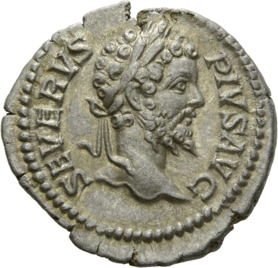 RIC IV Septimius Severus 189B (denarius) Septimius Severus obverse, Head of Septimius Severus, laureate, right