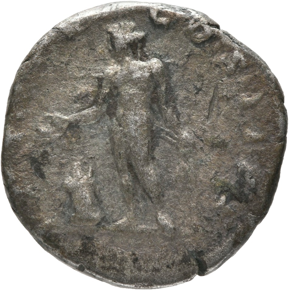 RIC IV Septimius Severus 195 Septimius Severus reverse, Genius, naked, standing left, sacrificing out of patera in right h...