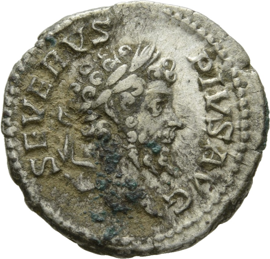RIC IV Septimius Severus 197 Septimius Severus obverse, Head of Septimius Severus, laureate, right