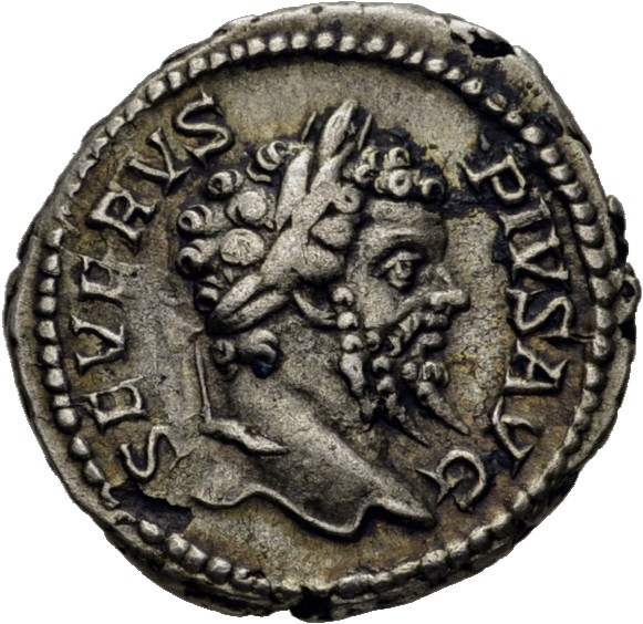 RIC IV Septimius Severus 197 Septimius Severus obverse, Head of Septimius Severus, laureate, right