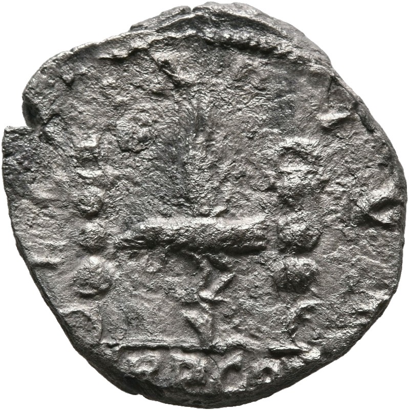 RIC IV Septimius Severus 2 Septimius Severus reverse, Legionary eagle, facing left, between two standards
