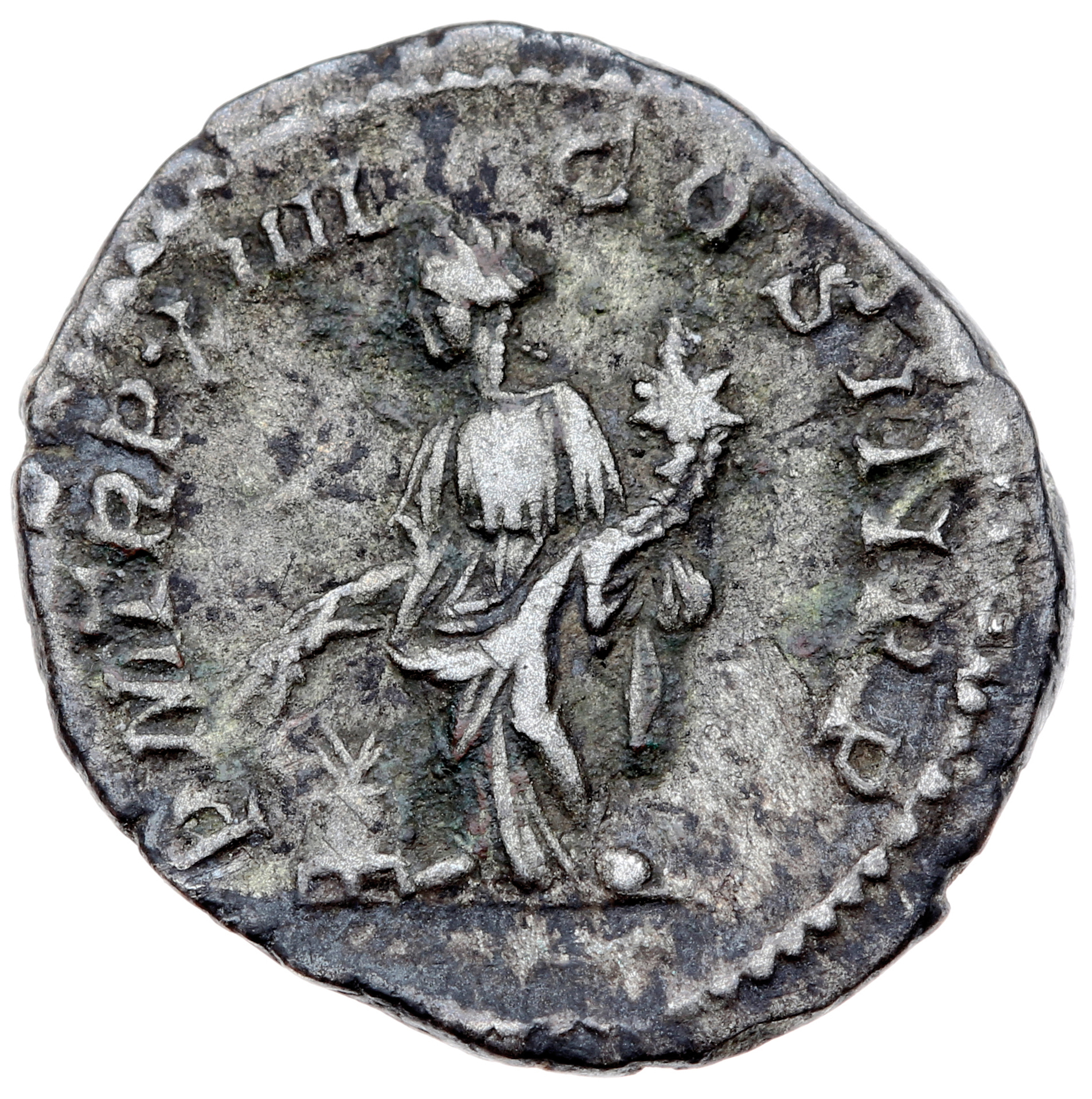 RIC IV Septimius Severus 200 Septimius Severus reverse, Annona, draped, standing left, holding corn-ears in right hand and...