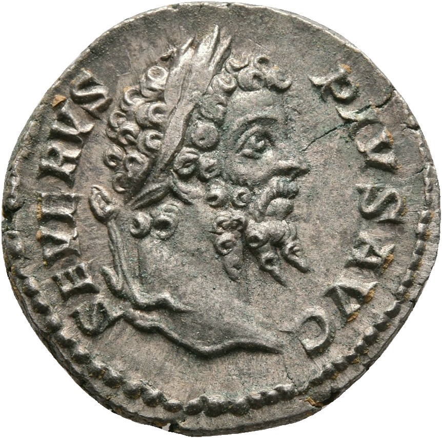 RIC IV Septimius Severus 201 Septimius Severus obverse, Head of Septimius Severus, laureate, right