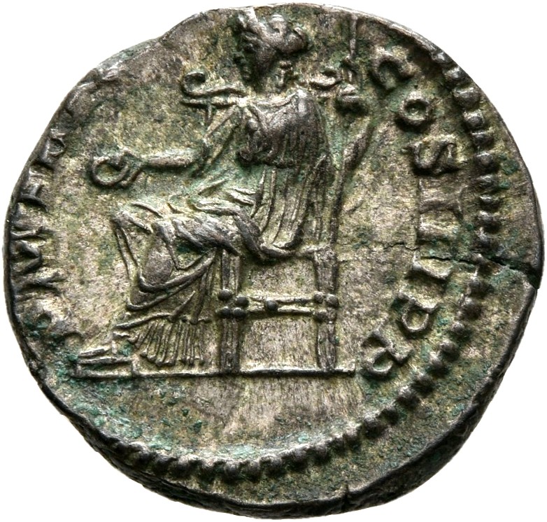 RIC IV Septimius Severus 218 Septimius Severus reverse, Concordia, draped, seated left, holding patera in extended right h...