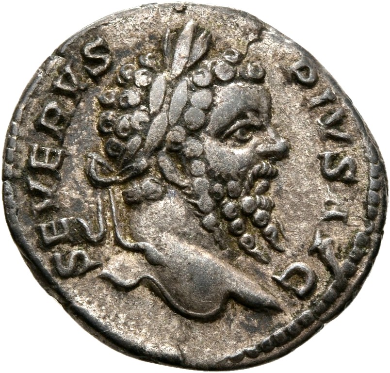 RIC IV Septimius Severus 219 Septimius Severus obverse, Head of Septimius Severus, laureate, right