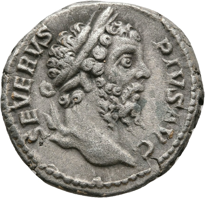 RIC IV Septimius Severus 220 Septimius Severus obverse, Head of Septimius Severus, laureate, right