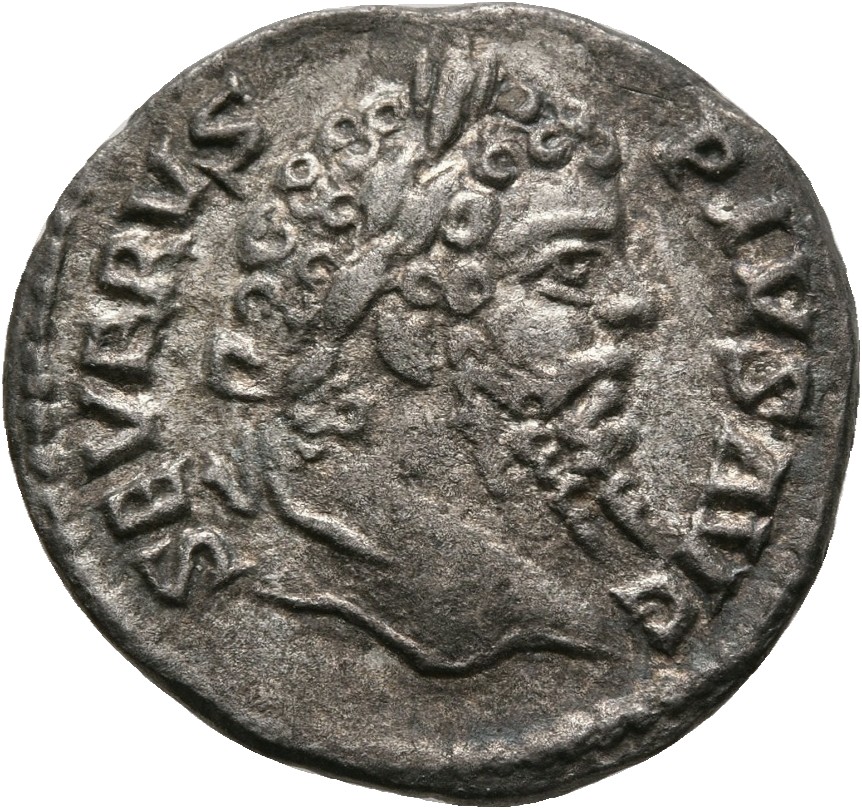 RIC IV Septimius Severus 220 Septimius Severus obverse, Head of Septimius Severus, laureate, right
