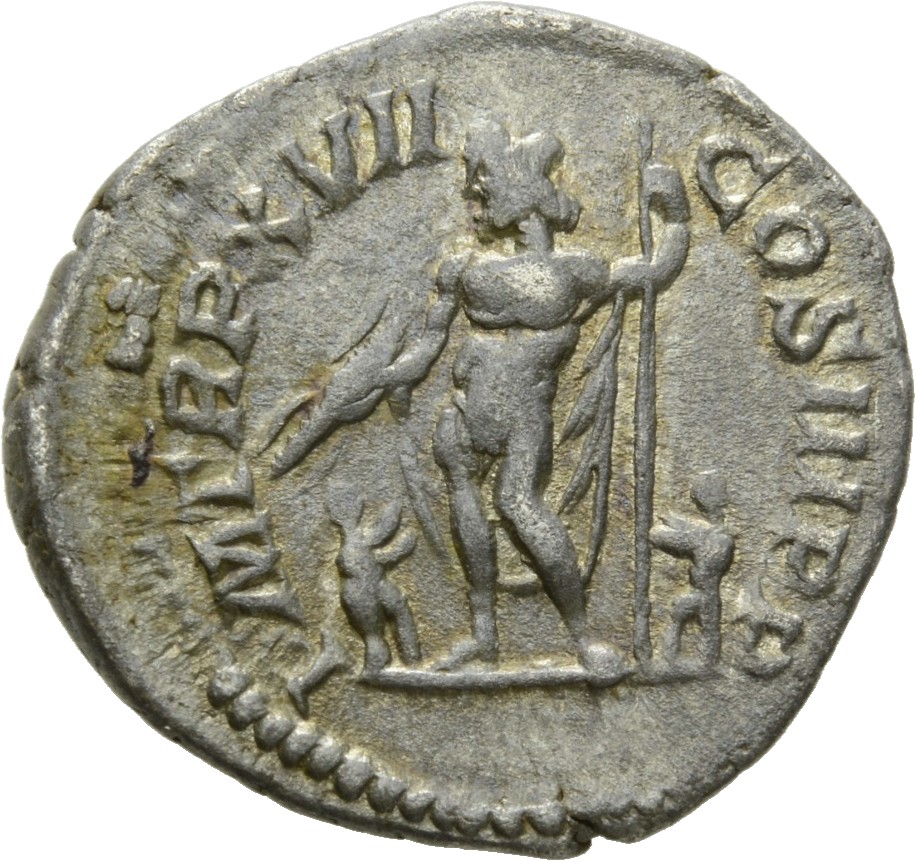 RIC IV Septimius Severus 226 Septimius Severus reverse, Jupiter, naked except for cloak over left shoulder, standing left,...