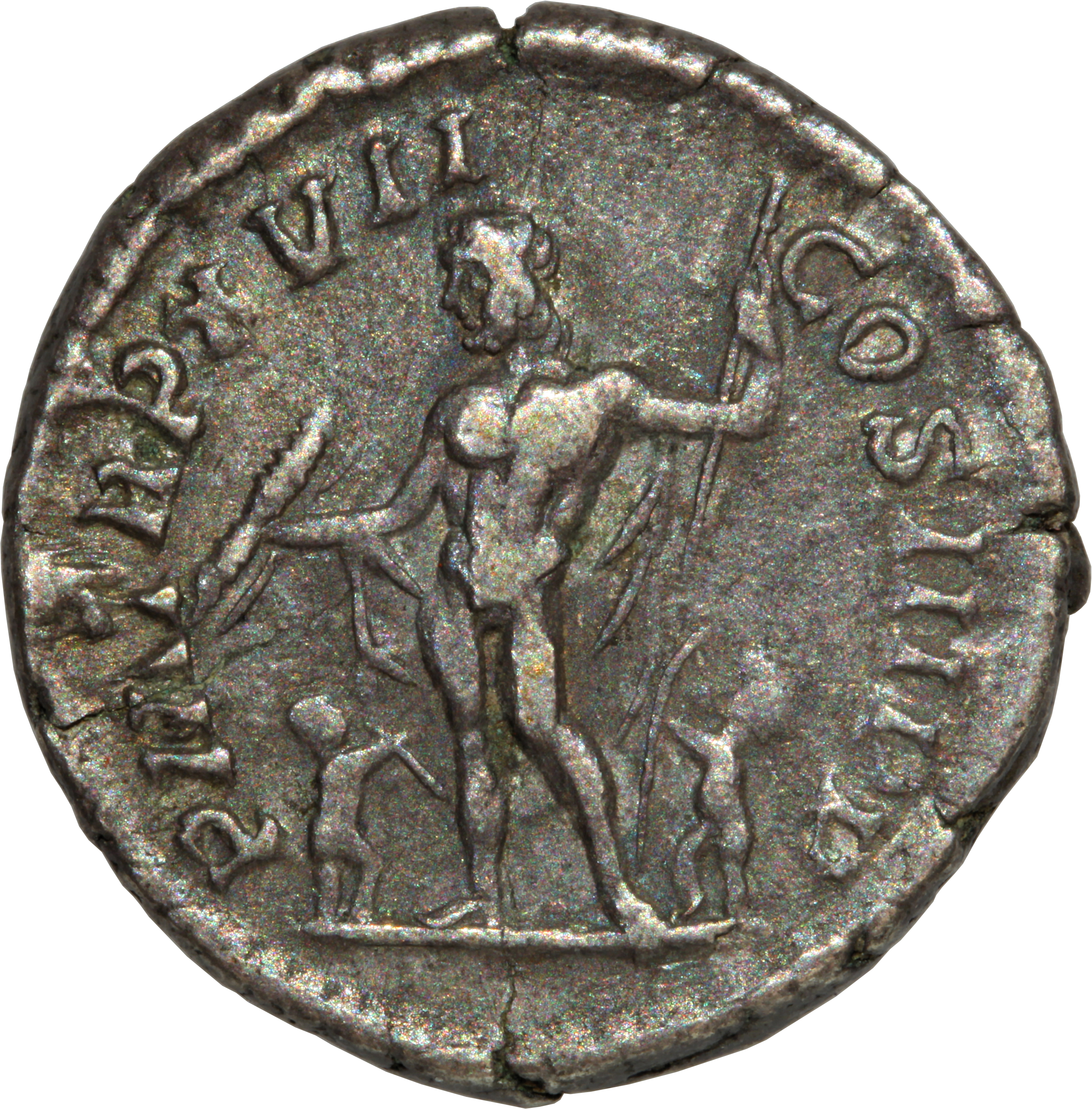 RIC IV Septimius Severus 226 Septimius Severus reverse, Jupiter, naked except for cloak over left shoulder, standing left,...