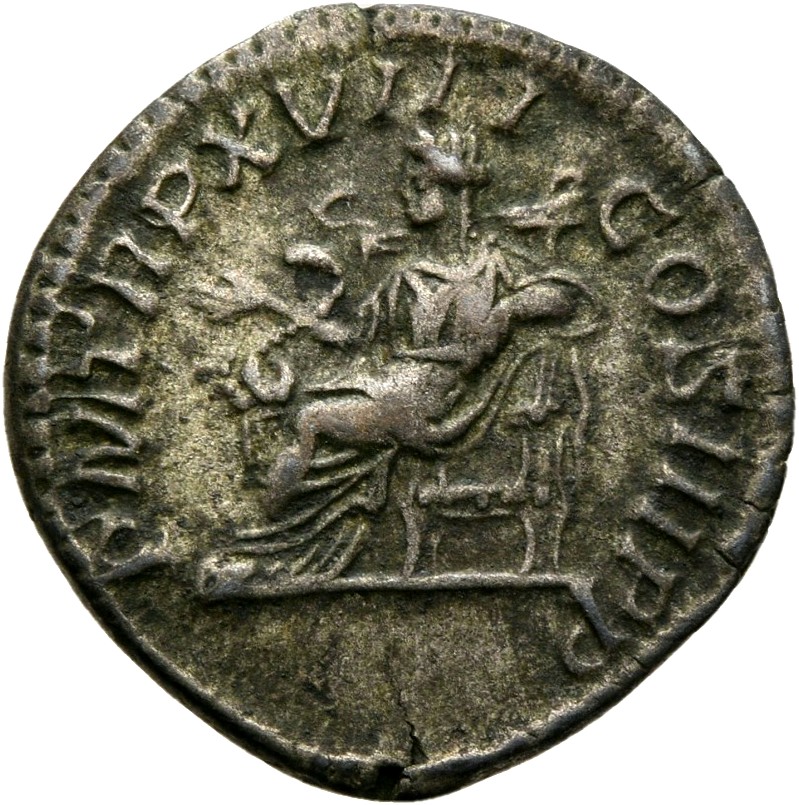 RIC IV Septimius Severus 242 Septimius Severus reverse, Salus, draped, seated left, feeding out of patera in right hand sn...
