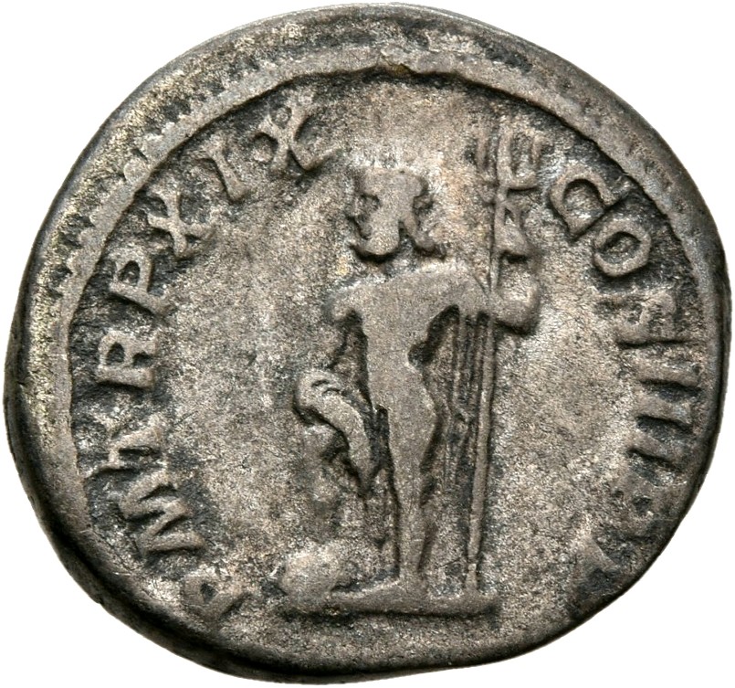 RIC IV Septimius Severus 244 Septimius Severus reverse, Neptune, naked except for cloak over left shoulder and right arm, ...