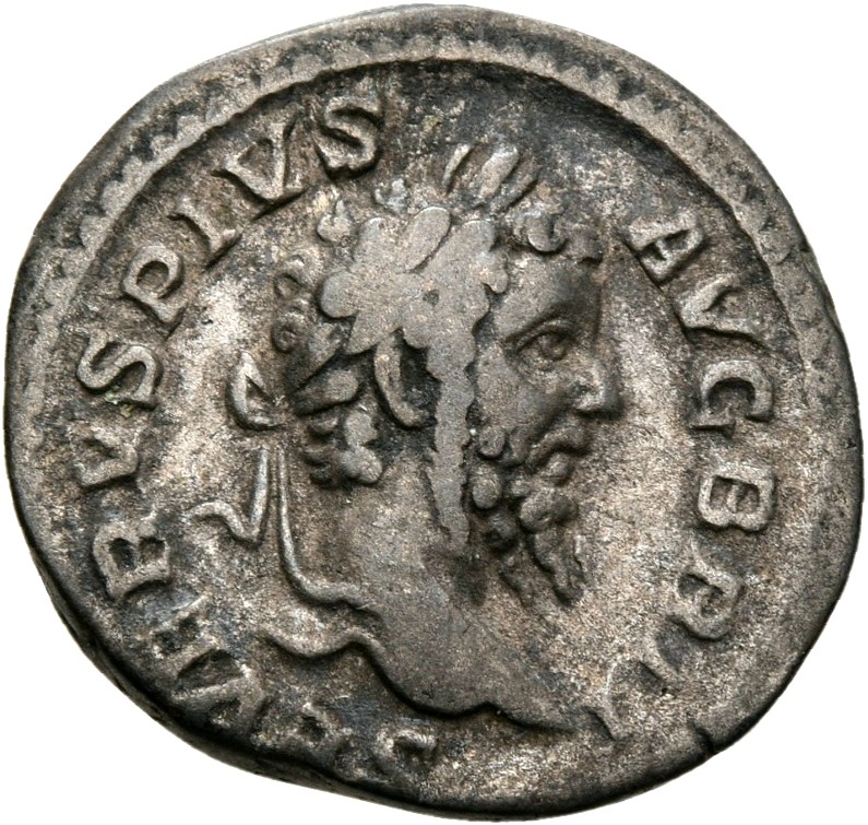 RIC IV Septimius Severus 244 Septimius Severus obverse, Head of Septimius Severus, laureate, right