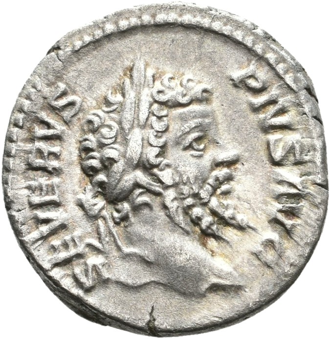 RIC IV Septimius Severus 261 Septimius Severus obverse, Head of Septimius Severus, laureate, right