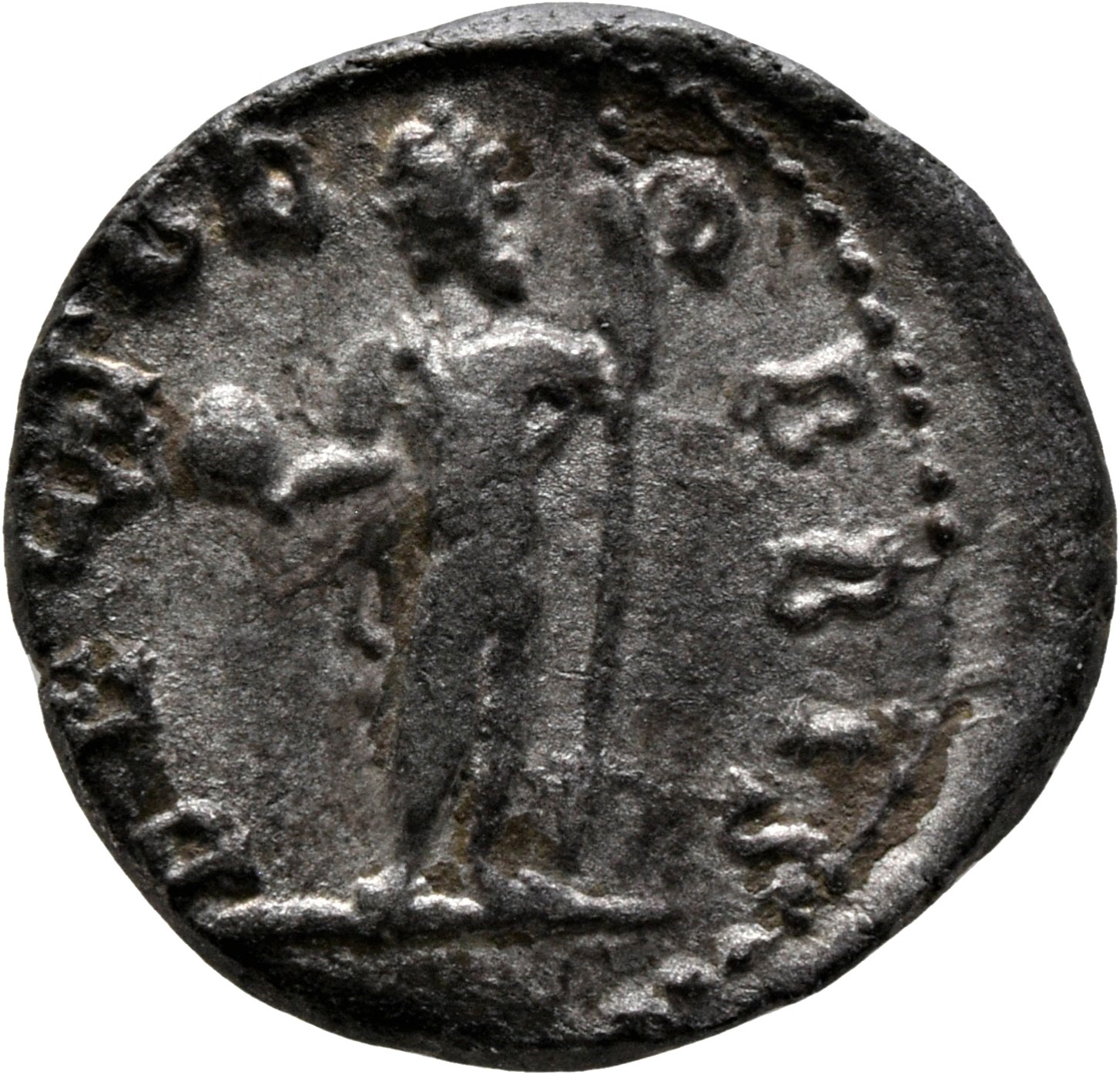 RIC IV Septimius Severus 287 Septimius Severus reverse, Sol (?), standing left, holding globe in extended right hand and r...